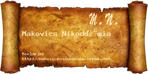 Makovics Nikodémia névjegykártya